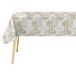 Nappe toile cirée au mètre geogold blanc metalise Nappe toile cirée au mètre geogold blanc metalise