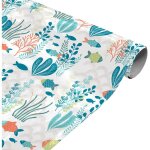 Douceur d'intérieur - nappe toile ciree au metre oceania blanc Douceur d'intérieur - nappe toile ciree au metre oceania blanc