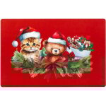 Douceur d'intérieur - set de table opaque 28 x 44 cm chat et ourson de noel Douceur d'intérieur - set de table opaque 28 x 44 cm chat et ourson de noel