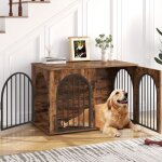 100cm cage pour chiens, table d?appoint, 3 portes, porte arqu�e
