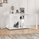 100cm cage pour chiens, table d'appoint, cage chien moyenne, 3 porte