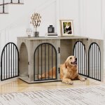 100cm cage pour chiens, table, maisonnette pour animaux, 3 portes