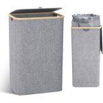 100l panier a linge avec couvercle corbeille a linge avec poignes panier linge sale, bac a linge laundry ...