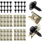 100pcs kit de fixation clips vis plaque cache protection sous moteur, xu, vis carrosserie voiture, vis ...