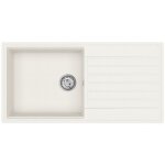 Swiss aqua technologies - 100x50 cm �vier avec �gouttoir r�versible en granite, � encastrer, blanc (satsinkgqk ...