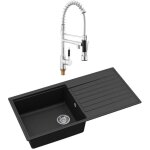 Swiss aqua technologies - 100x50 cm �vier avec �gouttoir r�versible en granite � encastrer + mitigeur ...