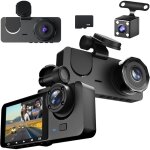 1080p dashcam voiture avant arri�re int�rieur, avec carte sd 32gb, cam�ra de voiture avec surveillance ...