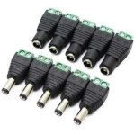 10pcs dc d'alimentation connecteur m�le / femelle fiche 12v prise jack adaptateurs, pour prise pour cam�ra ...