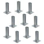 Estexo - 10x douille  visser support de poteau sabot de poteau 40x60 mm argent galvanis