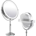 10x miroir grossissant lumineux 20cm, hauteur r�glable table miroir sur pied maquillage, rechargeable ...
