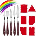 11 pi�ces ensemble de couteaux � peinture, 5 couteaux � palette + 6 plastique couteaux grattoirs, couteaux ...