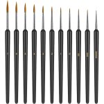 11 pi�ces pinceaux peinture de d�tail, ld�al pinceau fins pour maquettes / nail art ongles, pinceau fin ...