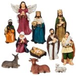 Paris prix - lot de 11 santons en résine crèche de noël 25cm multicolore Paris prix - lot de 11 santons en résine crèche de noël 25cm multicolore