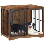 110cm cage pour chiens, table d?appoint, pour animaux, 2 portes