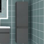 Ocean sanitaire - 110cm colonne salle de bain anthracite, armoire haute étagère de rangement, meuble ... Ocean sanitaire - 110cm colonne salle de bain anthracite, armoire haute étagère de rangement, meuble ...
