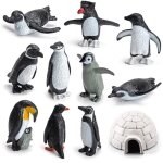 11pcs pingouin figurines enfants cognitive animal ornements avec igloo mod�le pour enfants enfants