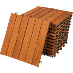 No brand - 11x dalles de terrasse en bois d'acacia pour 1m - 30 x 30 cm jardin extrieur