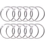 12 anneaux de rideaux douche avec crochet en mtal ? anneau circulaire ouvrable de 50 mm pour rideaux, ...