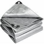 12 b�ches toile imperm�able 20 pieds, argent�e, anti - uv, anneaux et bord renforc�, pour toits, camping, ...