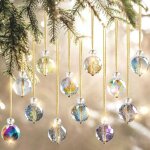 12 boules nol 25 mm en cristal, suncatcher arc - en - ciel pour sapin, fentre, lustre ou feng shui