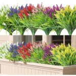 12 bundles fleur artificielle exterieur fausse lavande plantes d�coration artificielles d'ext�rieur plantes ...