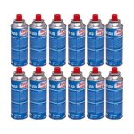 12 cartouches de gaz butane superego 220 g pour poles, cartouches de gaz de camping, bouteilles