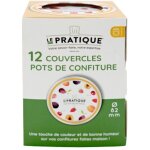 Le parfait - lot de 12 couvercles confiturier to d82 mm d�cor fruits
