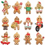 12 dcorations de sapin de nol en forme de bonhomme en pain d'pice, adorables dcorations de nol pour ...