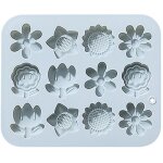 12 formes de fleurs diffrentes, telles que le moule en silicone tournesol tulipe, le moule  gteau ...
