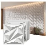 12 panneaux muraux 3d en pvc � motif diamant, rev�tement mural d�coratif int�rieur 30 cm x 30 cm (3 m�) ...
