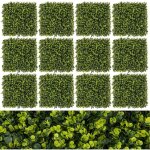 12 panneaux muraux en gazon artificiel 50 x 50 cm, panneaux de buis avec surface textur�e incurv�e et ...
