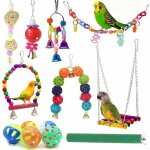 12 paquets jouets pour oiseaux perroquet swing toys - cloche  mcher suspendue jouets pour cage  oiseaux ...