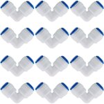 12 pcs accessoires de filtre � eau ro raccord de buse 1 / 4 pouces 90 degree right angle fast docking ...