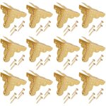 12 pièces bote en bois bijoux cadeau étui coin protecteurs décoratifs fer bord couverture garde doré 12 pièces bote en bois bijoux cadeau étui coin protecteurs décoratifs fer bord couverture garde doré