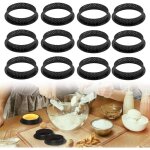 [jamais utilis]12 pices moule a tartelette 8cm, cercle a tarte perfor en plastique de haute qualit, ...