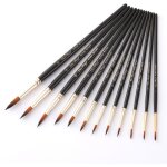 12 pi�ces nylon pinceaux peinture acrylique professionnel, artiste pinceau set pour aquarelle gouache ...