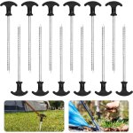 12 pices piquets de tente de jardin galvaniss antirouille piquets  vis de camping piquets de sol sardines ...