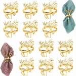 12 pi�ces rond de serviette noel, 6 pi�ces renne rond de serviette noel, pour noel decoration table, ...