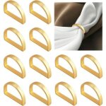 12 pi�ces rond de serviette de table, ronds de serviette dor� anneau serviette de table pour la f�te ...