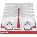 [jamais utilis] lot de 12 prises de courant 2p + t 16a complet - neptune - blanc - legrand