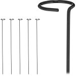 12 tuteurs m�talliques, tuteurs avec anneau, tuteurs de jardin, tuteurs de soutien, 80 cm, noir