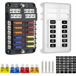 12 voies bote fusibles, 12v porte fusible, ato 32v 100a avec 12 voyants led couvercle de protection ...