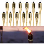 Swanew 12 x torche de jardin torche de bambou pour l'extrieur set lampe huile pour dehors 90cm