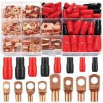120 pcs cosse � sertir kit, cosses electriques, cosses � sertir de batterie trou de boulon, cosses de ...