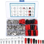 120 pi�ces cosse � sertir kit, cosses �lectriques trou boulon en cuivre, bornes de batterie cosses c�ble ...