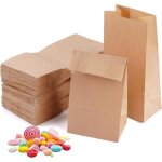 120 pi�ces sacs en papier marron, 9 x 18 x 5, 5cm sac en papier kraft, surface hydrofuge et ol�ofuge, ...
