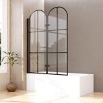 120 x 140 cm pare - baignoire avec grille imprim�e noire paroi de douche pour baignoire paroi de douche ...