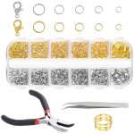 1200 pi�ces anneaux de saut ouverts, 4 / 5 / 6 / 7 / 8 / 10mm anneaux bijoux, fermoirs pour homard et ...