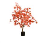 Lunsy - 120cm d'automne arbre de chute artificiel en pot en plastique faux feuilles d'rable rouge rable ...