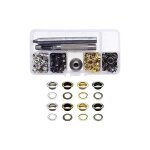 120set grommet kit oeillets pour vêtements, cuir, toile et bricolage avec 3 pièces ?illets outils d'auto ... 120set grommet kit oeillets pour vêtements, cuir, toile et bricolage avec 3 pièces ?illets outils d'auto ...